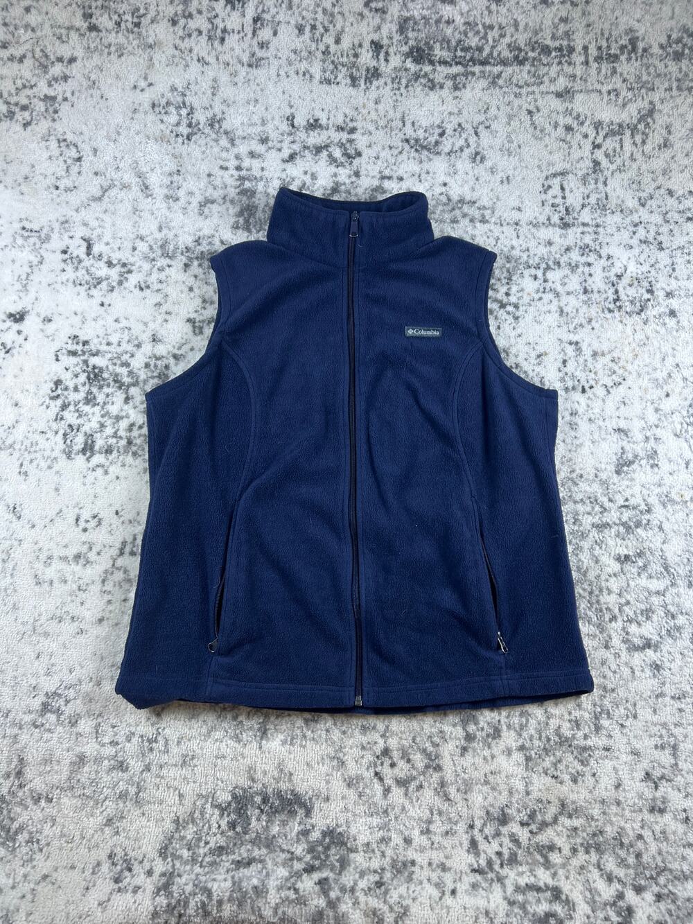 Navy Blue Columbia Full Zip Fleece Jacket Med Womans 2000's Outdoors Hiking